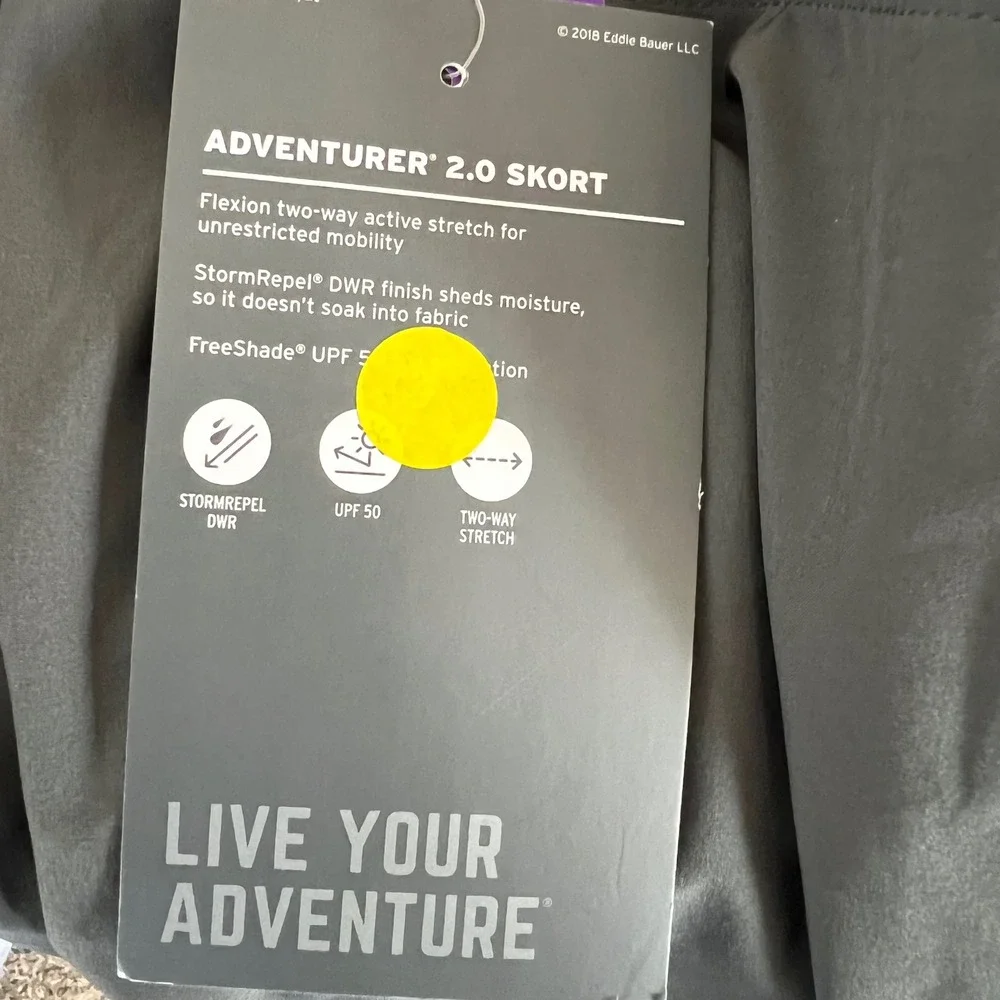 Eddie Bauer Adventurer 2.0 Skort Womens 14 Gray Hiking Outdoor Stretch UPF 50+